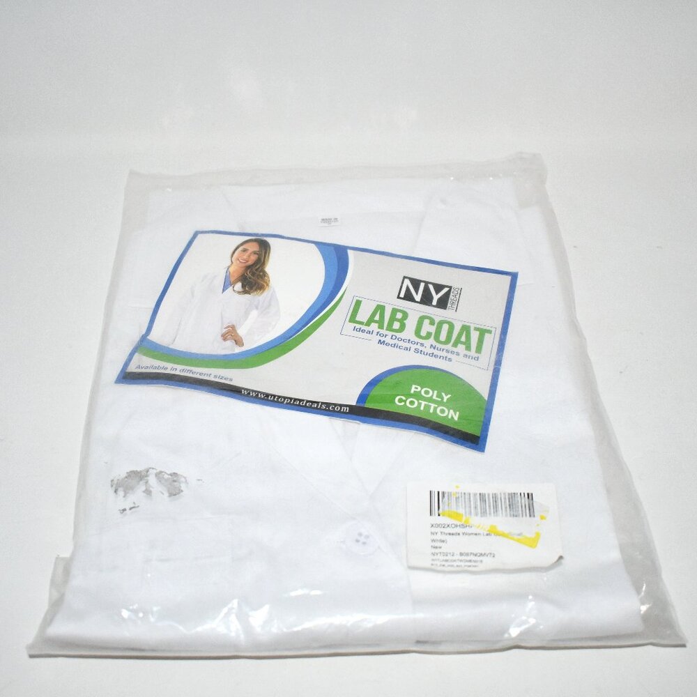 Dress Up America Adult Lab Coat, White, Small 3 Pocket Costume, NWT